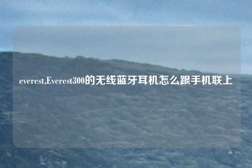 everest,Everest300的无线蓝牙耳机怎么跟手机联上