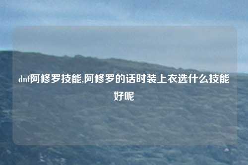 dnf阿修罗技能,阿修罗的话时装上衣选什么技能好呢