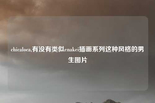 chicaloca,有没有类似enakei插画系列这种风格的男生图片