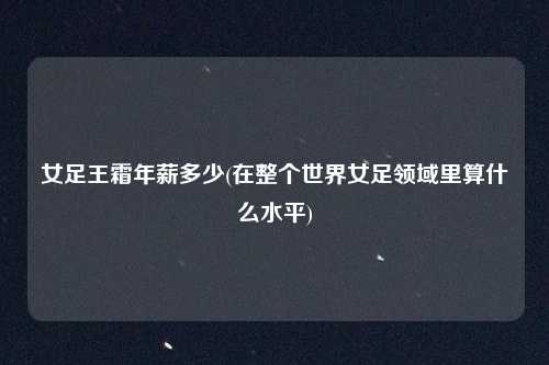 女足王霜年薪多少(在整个世界女足领域里算什么水平)