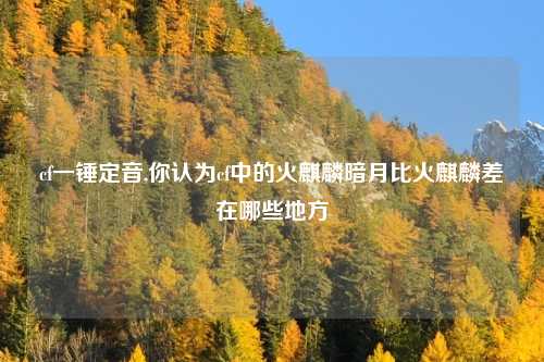 cf一锤定音,你认为cf中的火麒麟暗月比火麒麟差在哪些地方