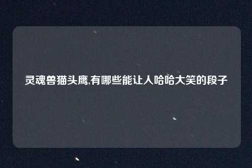 灵魂兽猫头鹰,有哪些能让人哈哈大笑的段子