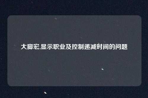 大脚宏,显示职业及控制递减时间的问题