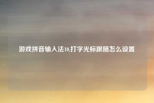游戏拼音输入法10,打字光标跟随怎么设置