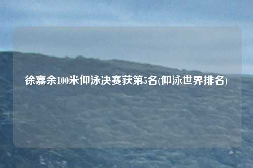 徐嘉余100米仰泳决赛获第5名(仰泳世界排名)