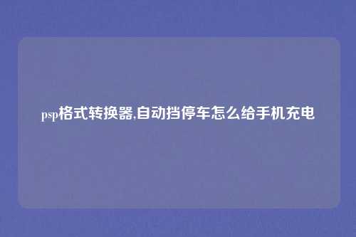 psp格式转换器,自动挡停车怎么给手机充电