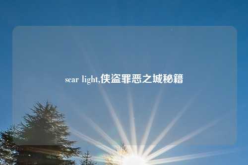 scar light,侠盗罪恶之城秘籍