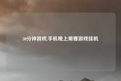 30分钟游戏,手机晚上需要游戏挂机
