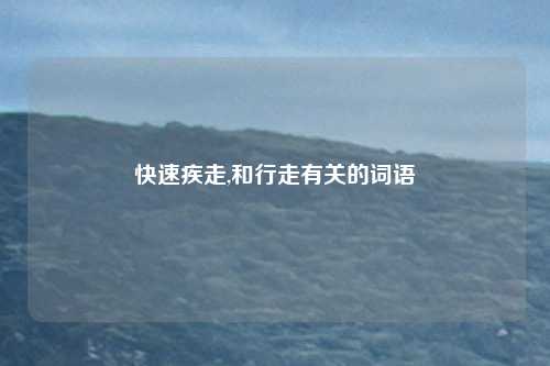 快速疾走,和行走有关的词语