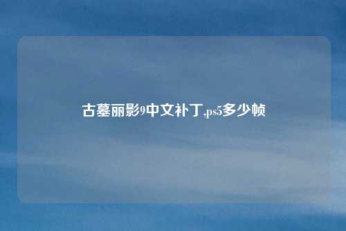 古墓丽影9中文补丁,ps5多少帧