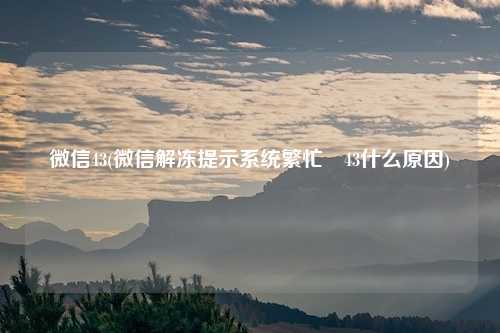 微信43(微信解冻提示系统繁忙–43什么原因)