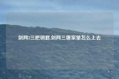 剑网3三把钥匙,剑网三唐家堡怎么上去