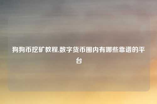 狗狗币挖矿教程,数字货币圈内有哪些靠谱的平台