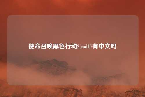 使命召唤黑色行动2,cod17有中文吗