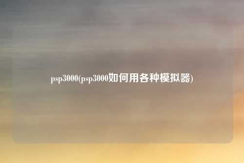 psp3000(psp3000如何用各种模拟器)