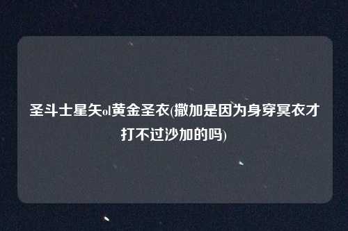 圣斗士星矢ol黄金圣衣(撒加是因为身穿冥衣才打不过沙加的吗)
