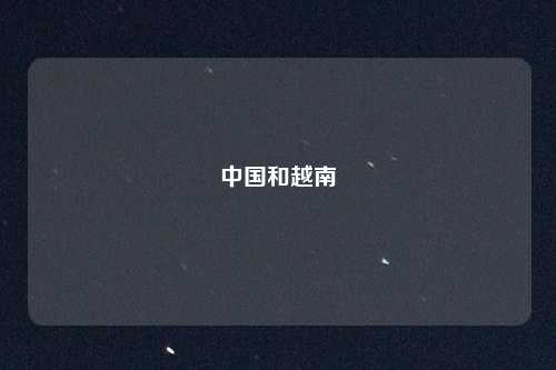 中国和越南