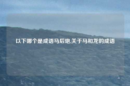 以下哪个是成语马后炮,关于马和龙的成语