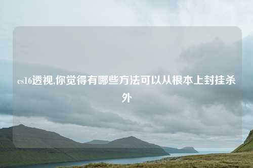 cs16透视,你觉得有哪些方法可以从根本上封挂杀外