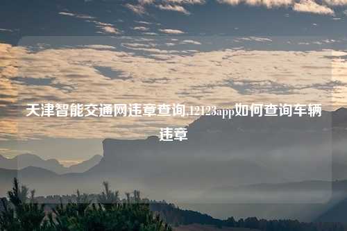 天津智能交通网违章查询,12123app如何查询车辆违章