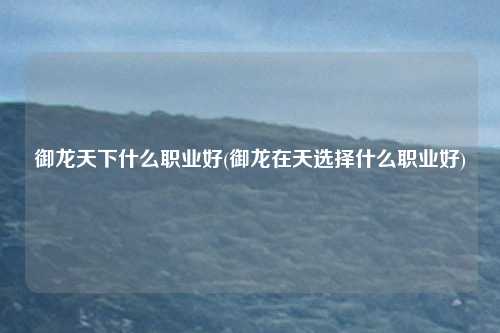 御龙天下什么职业好(御龙在天选择什么职业好)