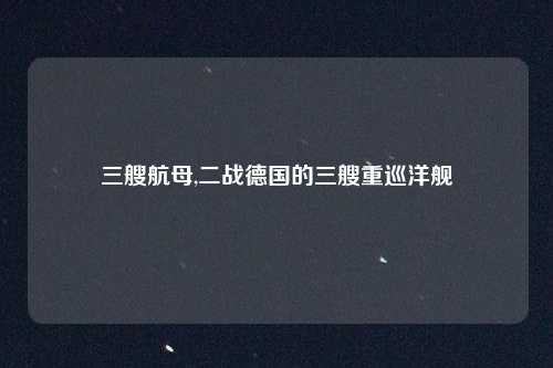 三艘航母,二战德国的三艘重巡洋舰