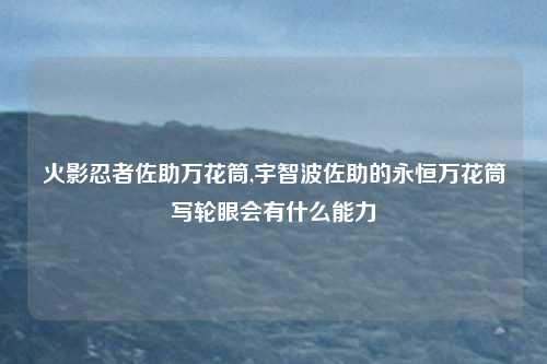 火影忍者佐助万花筒,宇智波佐助的永恒万花筒写轮眼会有什么能力