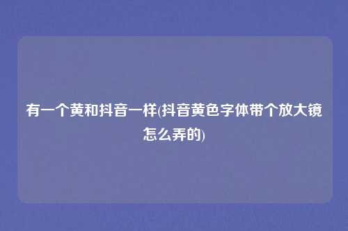 有一个黄和抖音一样(抖音黄色字体带个放大镜怎么弄的)