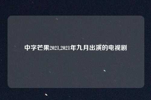 中字芒果2021,2021年九月出演的电视剧