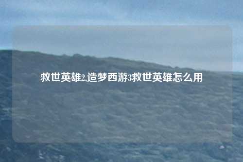 救世英雄2,造梦西游3救世英雄怎么用