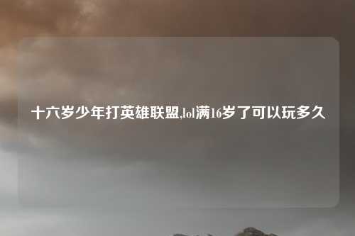 十六岁少年打英雄联盟,lol满16岁了可以玩多久