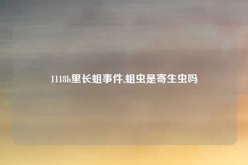 1118b里长蛆事件,蛆虫是寄生虫吗