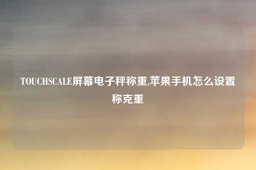 TOUCHSCALE屏幕电子秤称重,苹果手机怎么设置称克重