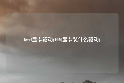 intel显卡驱动(1050显卡装什么驱动)