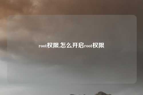 root权限,怎么开启root权限