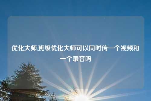优化大师,班级优化大师可以同时传一个视频和一个录音吗