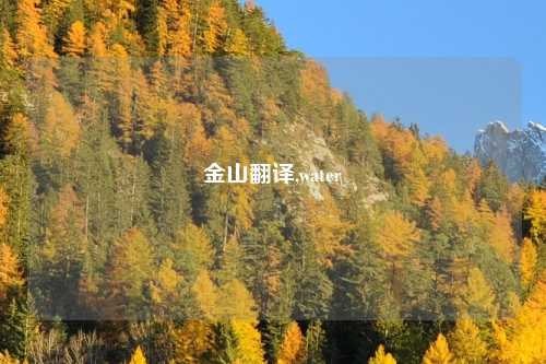金山翻译,water