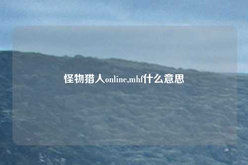 怪物猎人online,mhf什么意思