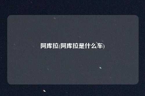 阿库拉(阿库拉是什么车)