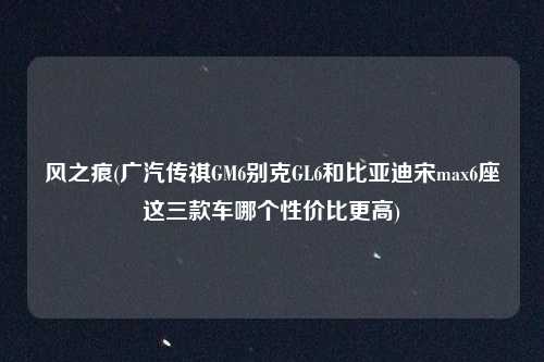 风之痕(广汽传祺GM6别克GL6和比亚迪宋max6座这三款车哪个性价比更高)