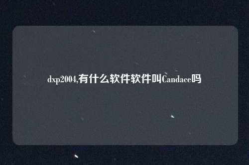 dxp2004,有什么软件软件叫Candace吗