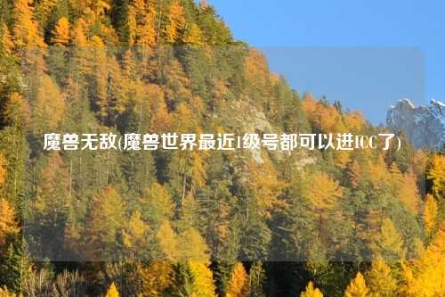 魔兽无敌(魔兽世界最近1级号都可以进ICC了)