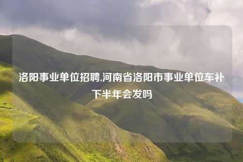 洛阳事业单位招聘,河南省洛阳市事业单位车补下半年会发吗