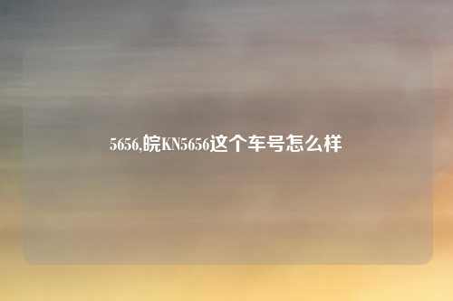 5656,皖KN5656这个车号怎么样