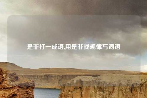 是非打一成语,用是非找规律写词语