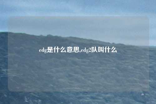 edg是什么意思,edg2队叫什么