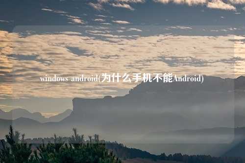 windows android(为什么手机不能Android)
