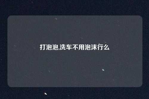 打泡泡,洗车不用泡沫行么