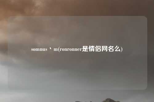 somnus丶m(ronronner是情侣网名么)