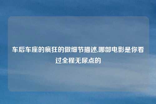 车后车座的疯狂的做细节描述,哪部电影是你看过全程无尿点的